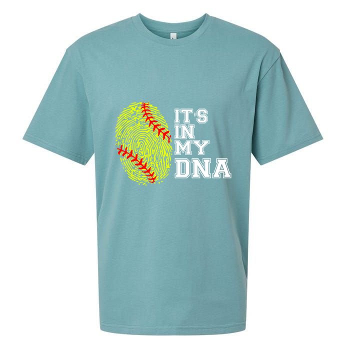 Softball It's In My Dna Fingerprint Catcher And Pitcher Meaningful Gift Sueded Cloud Jersey T-Shirt