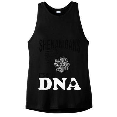 Shenanigans It's In My DNA Green Saint Patricks Day Ladies PosiCharge Tri-Blend Wicking Tank