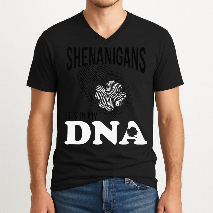 Shenanigans It's In My DNA Green Saint Patricks Day V-Neck T-Shirt