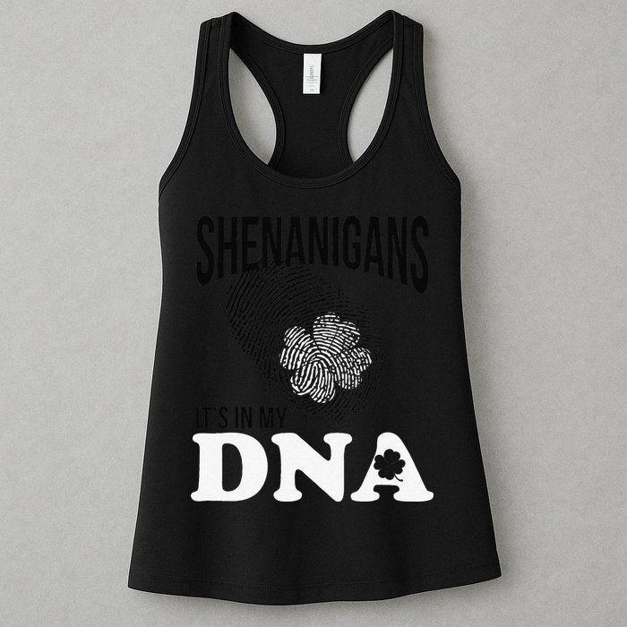 Shenanigans It's In My DNA Green Saint Patricks Day Womens Tank Top