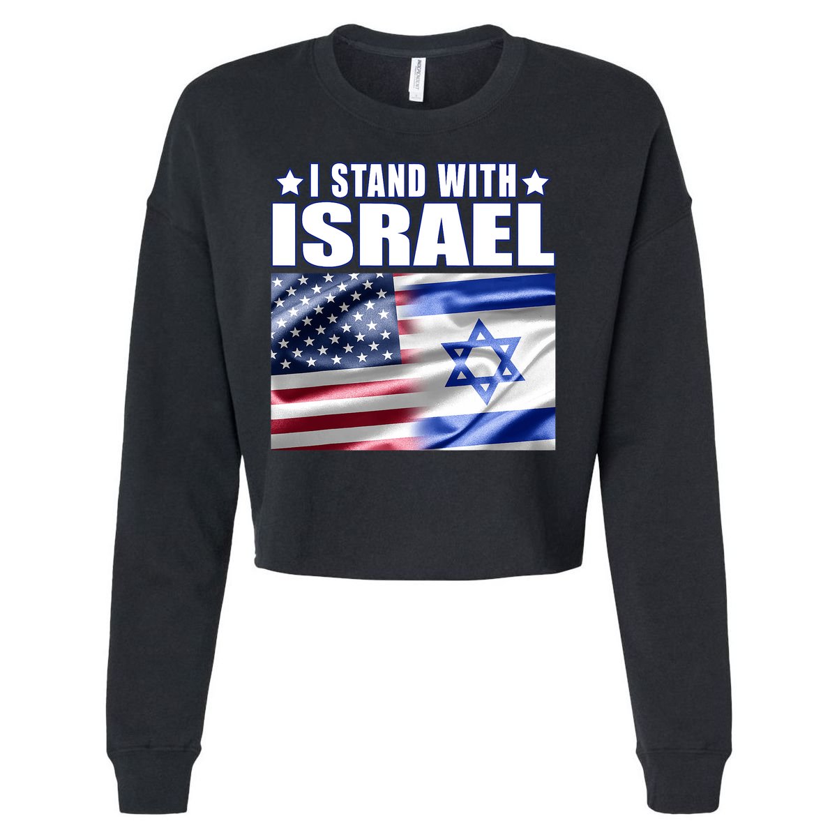 Support Israel I Stand With Israel Cropped Pullover Crew