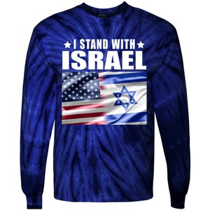 Support Israel I Stand With Israel Tie-Dye Long Sleeve Shirt