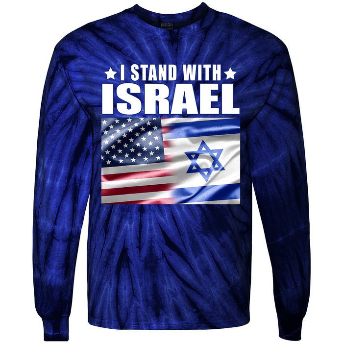 Support Israel I Stand With Israel Tie-Dye Long Sleeve Shirt