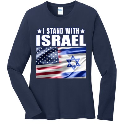 Support Israel I Stand With Israel Ladies Long Sleeve Shirt