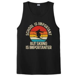 School Is Important But Skiing Is Importanter Ski Funny Gift PosiCharge Competitor Tank