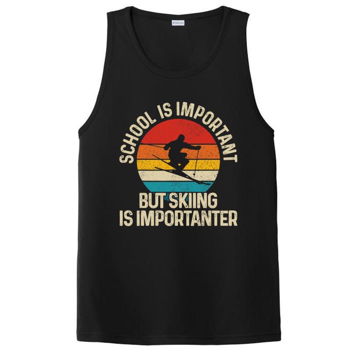 School Is Important But Skiing Is Importanter Ski Funny Gift PosiCharge Competitor Tank