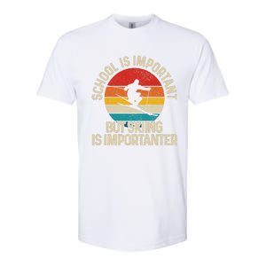 School Is Important But Skiing Is Importanter Ski Funny Gift Softstyle CVC T-Shirt