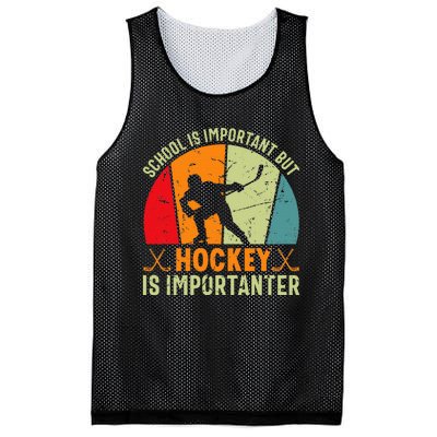 School Is Important But Hockey Is Importanter Ice Hockey Mesh Reversible Basketball Jersey Tank