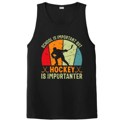 School Is Important But Hockey Is Importanter Ice Hockey PosiCharge Competitor Tank