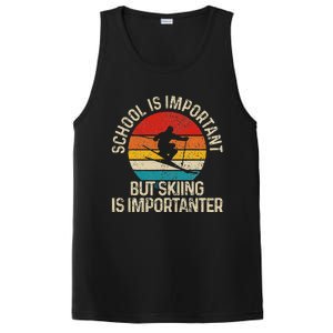 School Is Important But Skiing Is Importanter Ski Funny Gift PosiCharge Competitor Tank