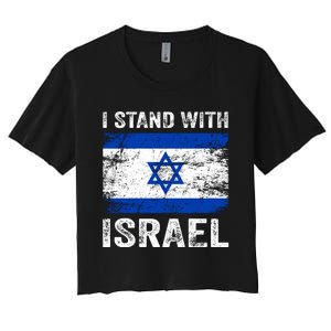 Support Israel I Stand With Israel Israeli Flag Women's Crop Top Tee