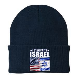 Support Israel I Stand with Israel US Israel Flag Combined Knit Cap Winter Beanie