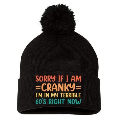 Sorry If I Am Cranky IM In My Terrible 60S Right Now Pom Pom 12in Knit Beanie