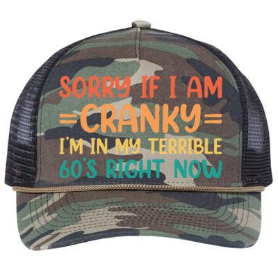 Sorry If I Am Cranky IM In My Terrible 60S Right Now Retro Rope Trucker Hat Cap