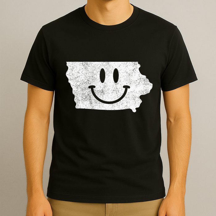 Smiling In Ia – Funny Iowa Happy Face T-Shirt