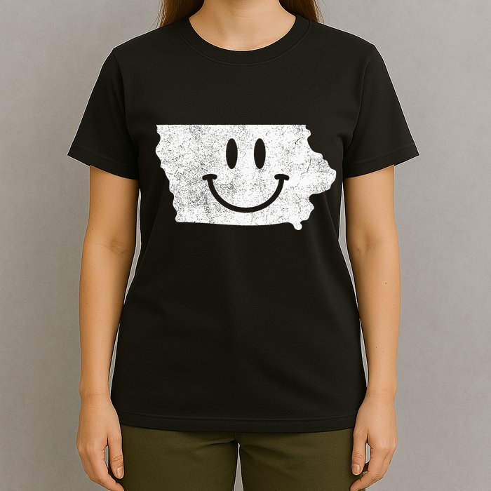 Smiling In Ia – Funny Iowa Happy Face T-Shirt
