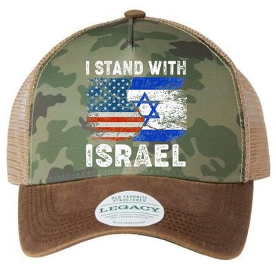 Support Israel I Stand With Israel Israeli Flag Us Flag Legacy Tie Dye Trucker Hat