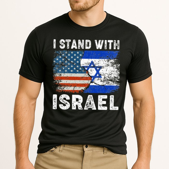 Support Israel I Stand With Israel Israeli Flag Us Flag Cooling Performance Crew T-Shirt