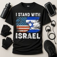 Support Israel I Stand With Israel Israeli Flag Us Flag Cooling Performance Crew T-Shirt