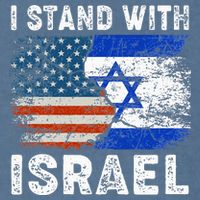 Support Israel I Stand With Israel Israeli Flag Us Flag Garment-Dyed Sweatshirt