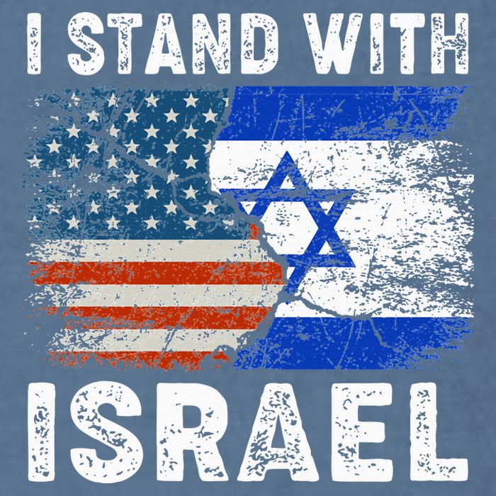 Support Israel I Stand With Israel Israeli Flag Us Flag Garment-Dyed Sweatshirt