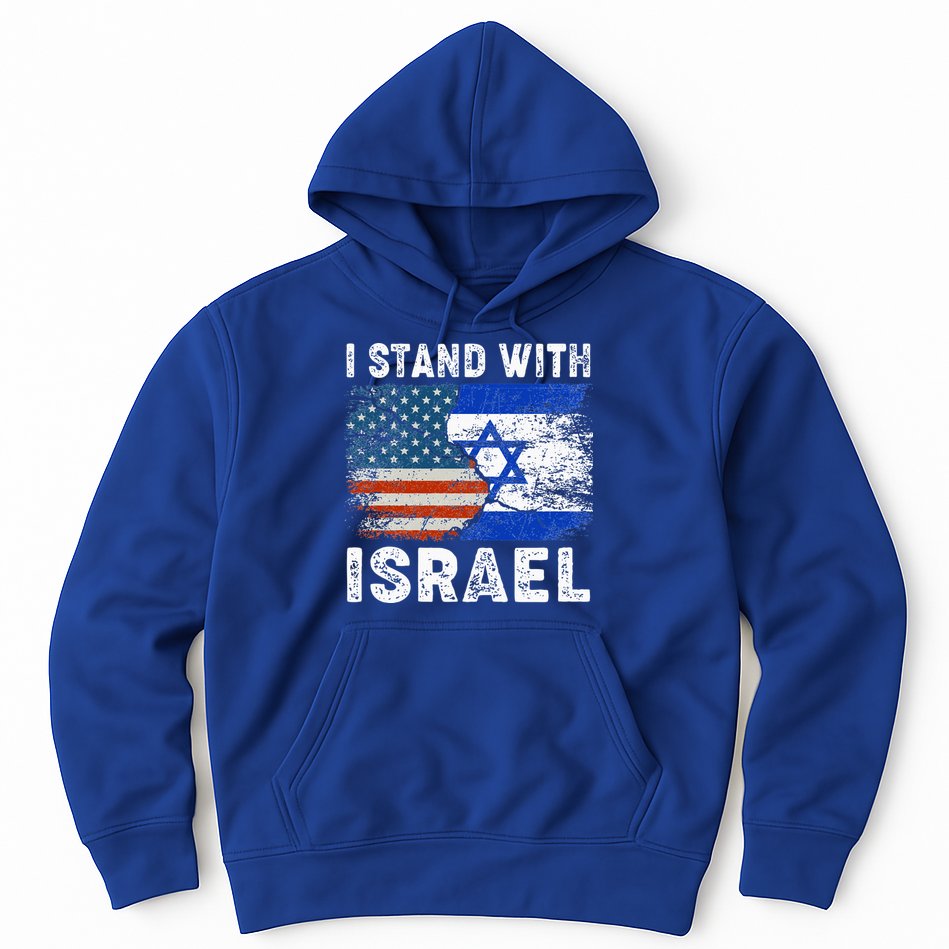 Support Israel I Stand With Israel Israeli Flag Us Flag Hoodie
