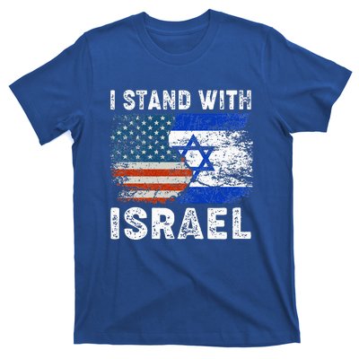 Support Israel I Stand With Israel Israeli Flag Us Flag T-Shirt