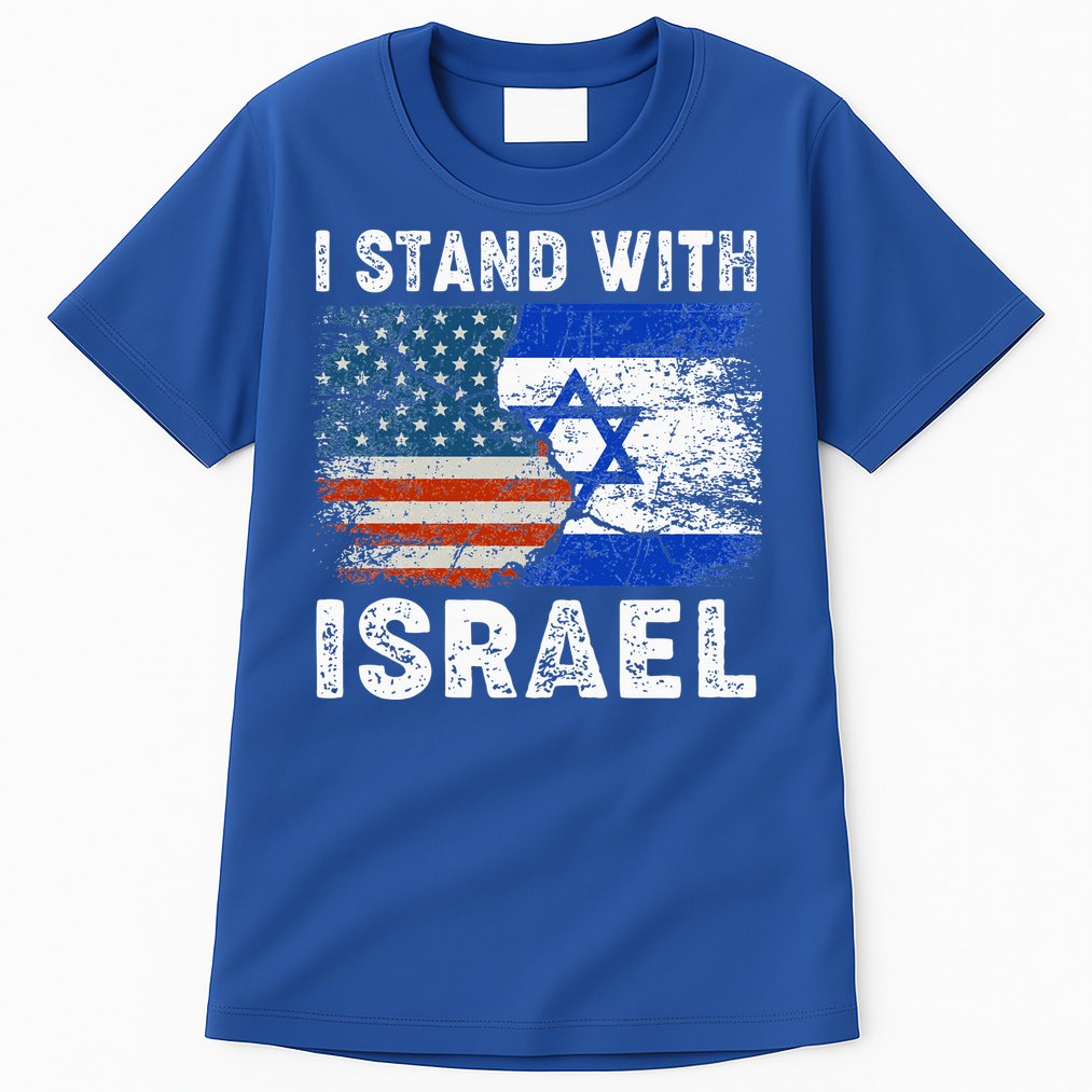 Support Israel I Stand With Israel Israeli Flag Us Flag Tall T-Shirt