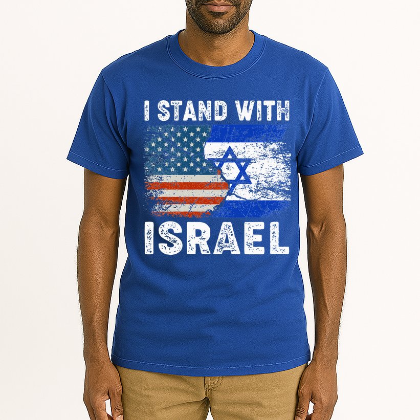 Support Israel I Stand With Israel Israeli Flag Us Flag Tall T-Shirt