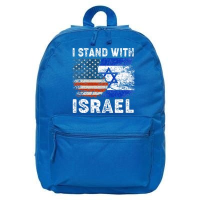 Support Israel I Stand With Israel Israeli Flag Us Flag 16 in Basic Backpack