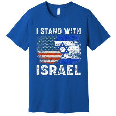 Support Israel I Stand With Israel Israeli Flag Us Flag Premium T-Shirt