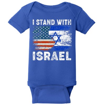 Support Israel I Stand With Israel Israeli Flag Us Flag Baby Bodysuit