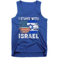 Support Israel I Stand With Israel Israeli Flag Us Flag Tank Top