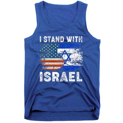 Support Israel I Stand With Israel Israeli Flag Us Flag Tank Top