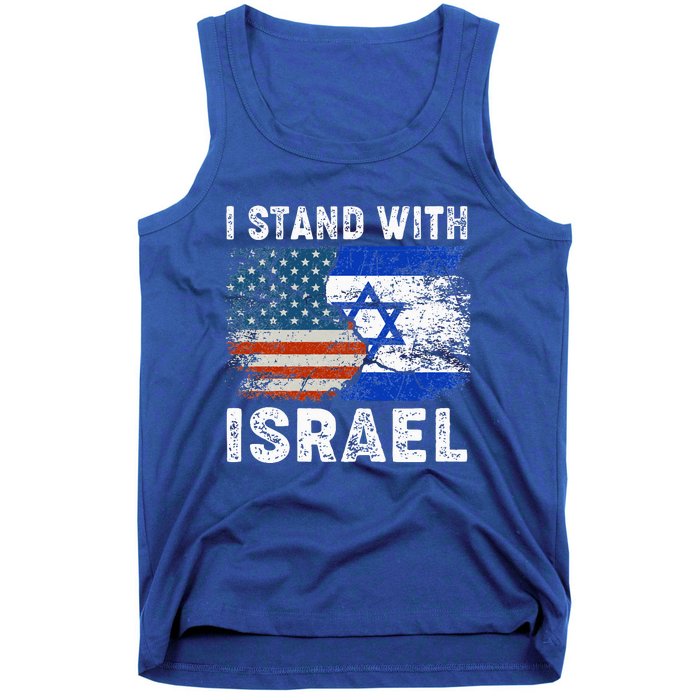 Support Israel I Stand With Israel Israeli Flag Us Flag Tank Top