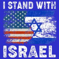 Support Israel I Stand With Israel Israeli Flag Us Flag Womens T-Shirt
