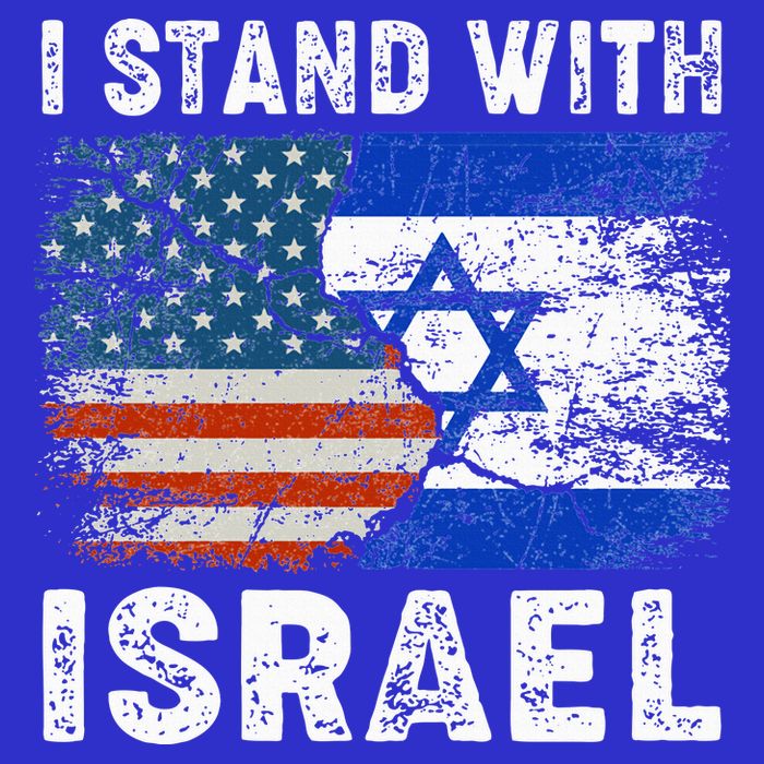 Support Israel I Stand With Israel Israeli Flag Us Flag Womens T-Shirt