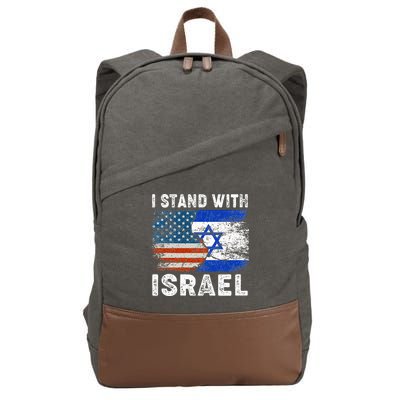 Support Israel I Stand With Israel Israeli Flag Us Flag Cotton Canvas Backpack