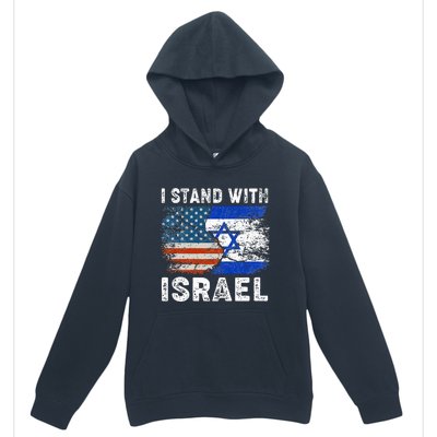 Support Israel I Stand With Israel Israeli Flag Us Flag Urban Pullover Hoodie