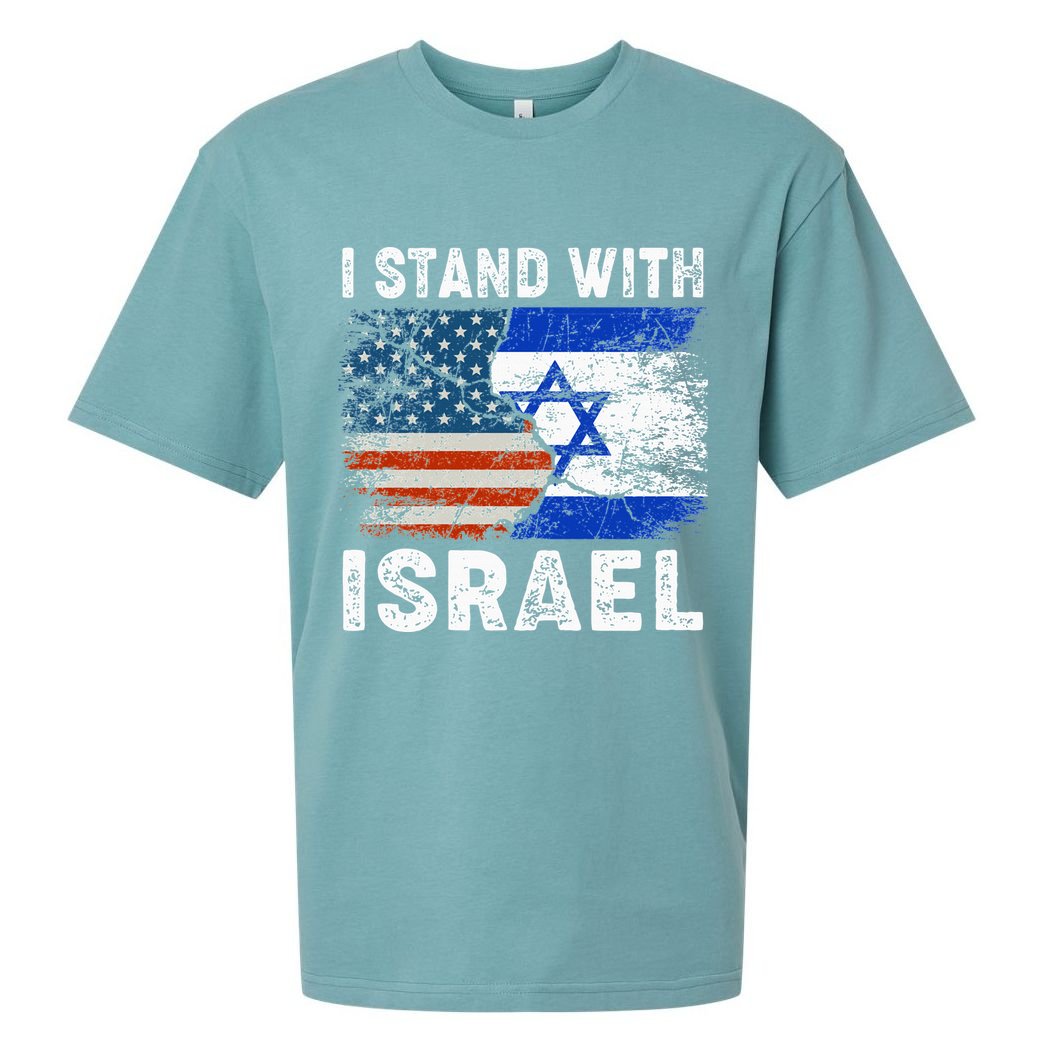 Support Israel I Stand With Israel Israeli Flag Us Flag Sueded Cloud Jersey T-Shirt