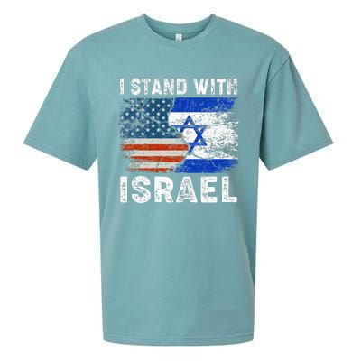 Support Israel I Stand With Israel Israeli Flag Us Flag Sueded Cloud Jersey T-Shirt