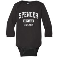 Spencer Indiana In Vintage Sports Established Baby Long Sleeve Bodysuit