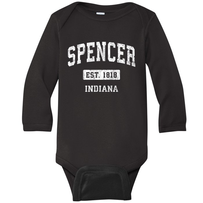 Spencer Indiana In Vintage Sports Established Baby Long Sleeve Bodysuit