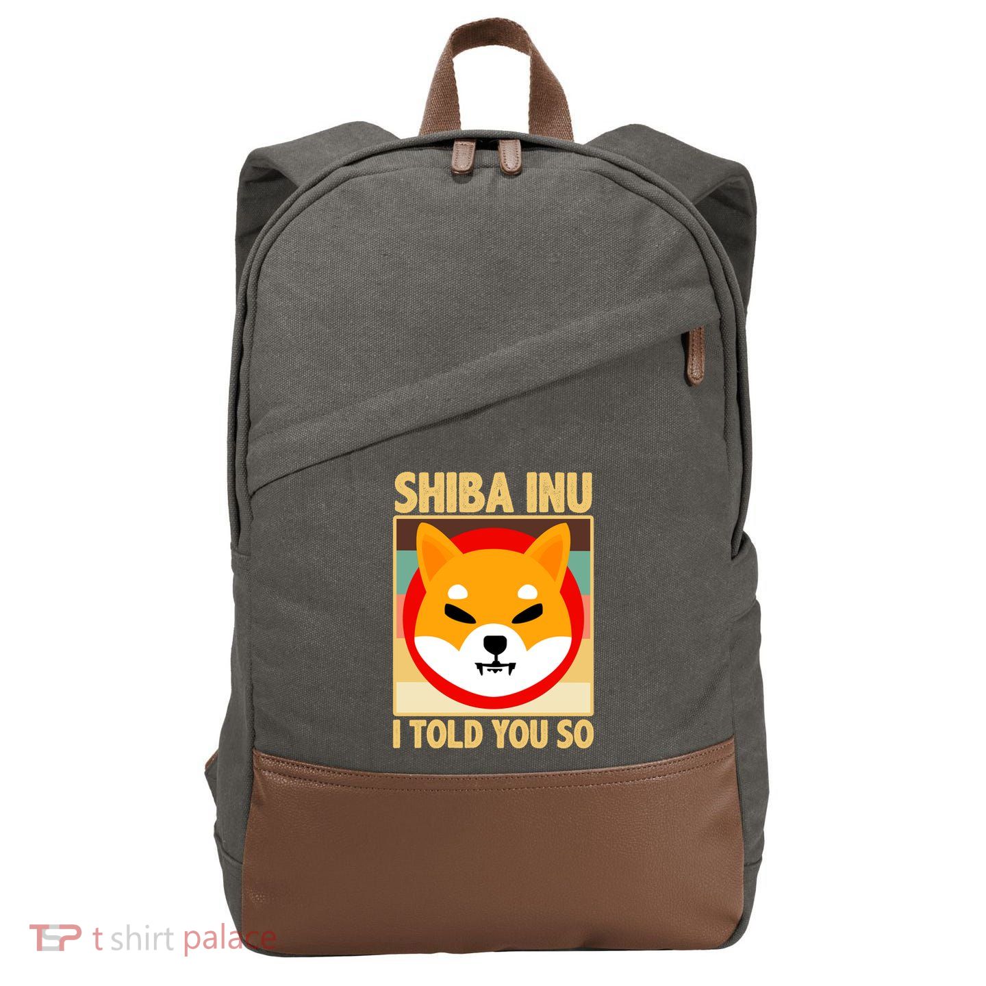 Shiba Inu I Told You So Cotton Canvas Backpack