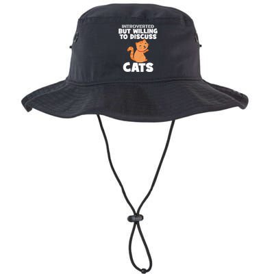 Sarcastic Introverts Introverted But Willing To Discuss Cats Gift Legacy Cool Fit Booney Bucket Hat