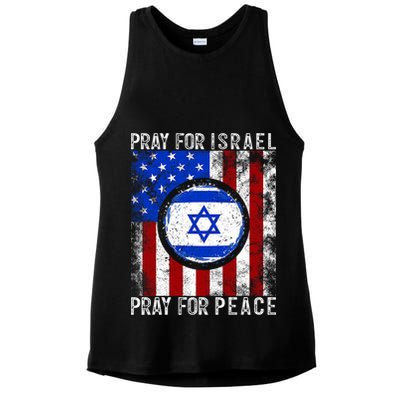 Support Israel I Stand With Israel Pray For Israel Flag Ladies PosiCharge Tri-Blend Wicking Tank