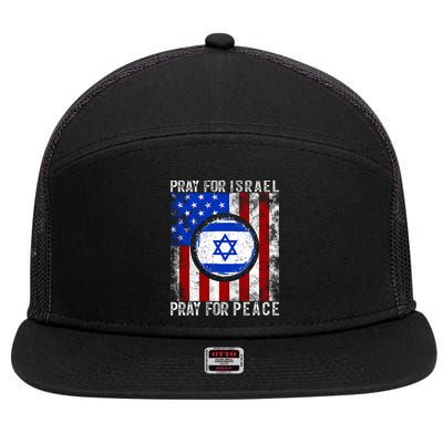 Support Israel I Stand With Israel Pray For Israel Flag 7 Panel Mesh Trucker Snapback Hat