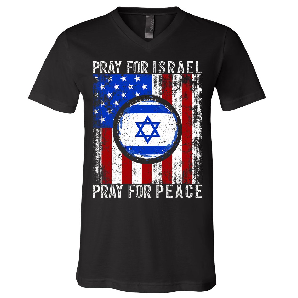 Support Israel I Stand With Israel Pray For Israel Flag V-Neck T-Shirt