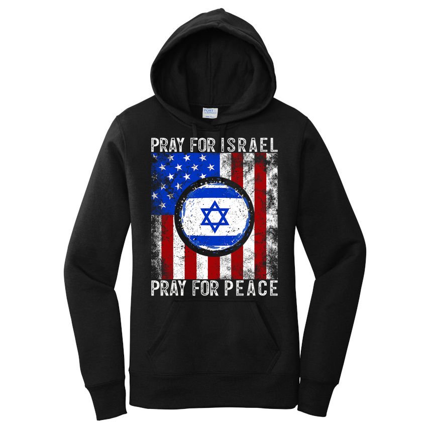 Support Israel I Stand With Israel Pray For Israel Flag Women's Pullover Hoodie