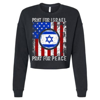 Support Israel I Stand With Israel Pray For Israel Flag Cropped Pullover Crew
